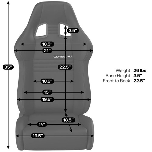 Corbeau XJ Jeep Cherokee A4 Reclyning Seat - Black Microsuede (pair) Corbeau XJ Jeep Cherokee A4 Reclyning Seat - Black Microsuede (pair)