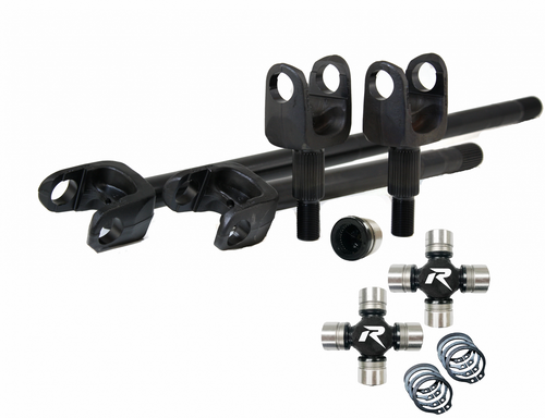 Jeep Cherokee XJ Dana 30 27 Spline 4340 Chromoly USA Made Front Axle Kit with HD U-Joints - Revolution Gear