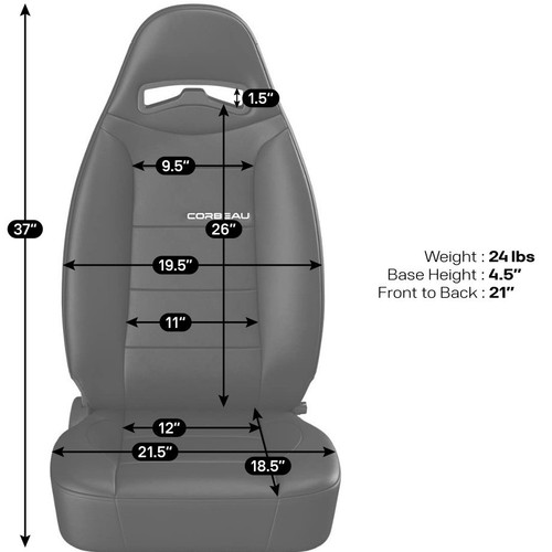 Corbeau XJ Jeep Cherokee Moab Reclyning Seat - Spice Vinyl with Perforated Vinyl Center (pair)