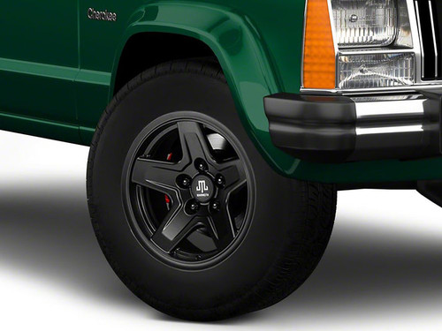 Mammoth Boulder Black Wheel; 16x8; 0mm Offset (84-01 Jeep Cherokee XJ)