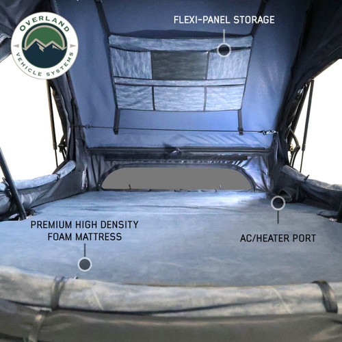 XD Atlas Cantilever ABS Hard Shell Roof Top Tent, Blue Body & Black Rainfly - XJ Cherokee