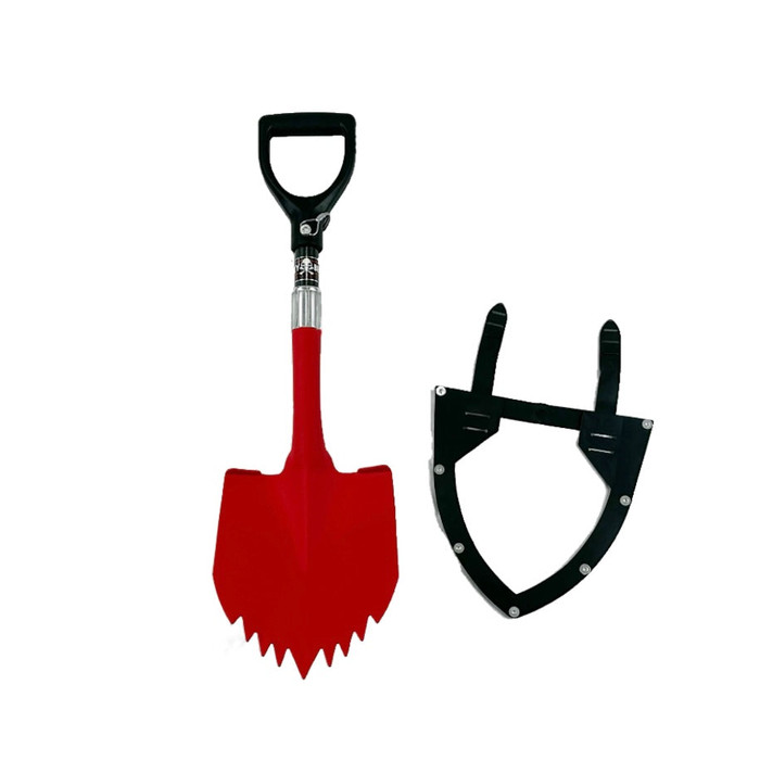 Krazy Beaver Mini Shovel with guard - Textured Red Head / Black Handle