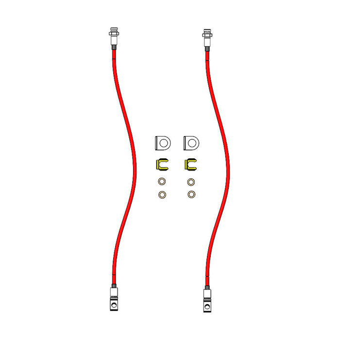 Jeep Cherokee XJ Extended Front Brake Lines - 24" - Red