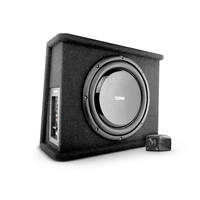 DS18 10" Loaded Amplified Shallow Subwoofer Enclosure 350 Watts Rms - XJ Cherokee DS18 10" Loaded Amplified Shallow Subwoofer Enclosure 350 Watts Rms - XJ Cherokee