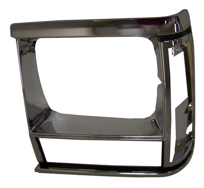 Headlamp Bezel, Left, Black/Chrome, 91-96 Cherokee XJ