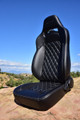 Corbeau Trailcat Reclyning Seats - Black Vinyl w/ Black Diamond Stitch Center