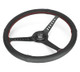 NRG Classic 15" Stealth XJ Cherokee Steering Wheel - Black Leather with Red Stitching
