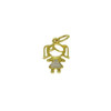 Pingente de ouro 18k menina 12,96mm