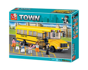 Sluban Compatible Building Blocks Town School Bus   382 Pieces