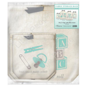 4 cotton muslin bags with twill ribbon drawstring closure