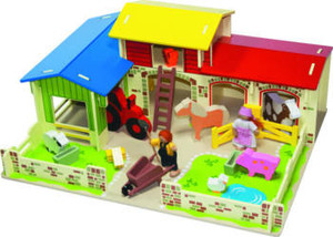 Meadow Farm Wooden Farmyard And Animals Set - Bigjigs last one