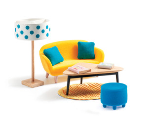 Djeco Modern Doll House Furniture Set - The Living Room