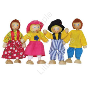 Wooden Family People Dolls For 1:12th Scale House New 4