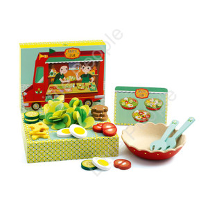 Djeco Salad Making Set wooden and felt ingredients