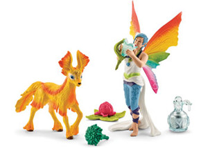 Schleich World Of Elves Model 41438 - Dunya Rainbow Elf With Foal