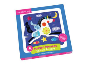 Mudpuppys Puzzle Squares - Unicorn Rainbow