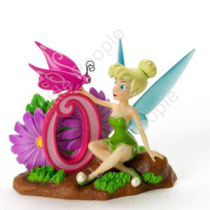 Disney Tinker Bell Number 0 Age Figurine Birthday Cake Topper Rare