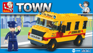 Sluban Compatible Building Blocks School Bus   105 Pieces