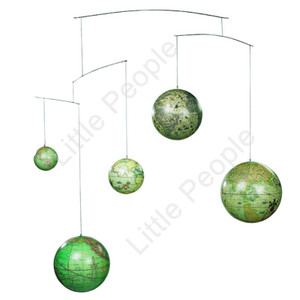 Globe Mobile Five globes from five centuries retired last one