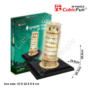 CubicFun Leaning Tower of Pisa Italy 3D LED Puzzle Genuine Product