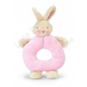 Bunnies By The Bay - Bunny Ring Rattle Pink New Baby Toy
