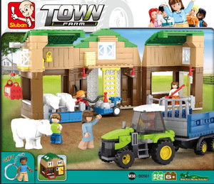 Sluban Compatible Building Blocks Bicks Set - COW BARN FARM 512 PCS
