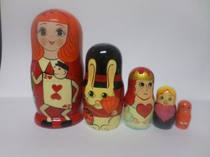 Russian Doll Wooden Matryoshka Babushka - Hearts