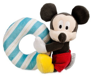 Disney Baby - Mickey Mouse Rattle Blando Baby Soft Toy rare retired