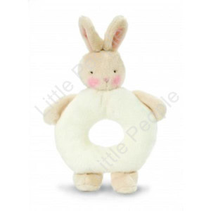 Bunnies By The Bay - Bunny Ring Rattle White New Baby Toy