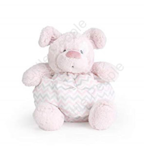 Plush Nat and Jules Rattle Toy Pink Dog Gift Idea soft Cuddly