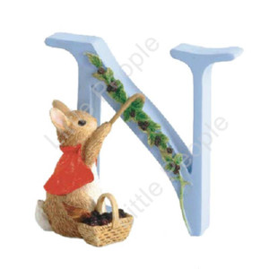 Peter Rabbit Letters - Letter "N" with Cotton Tail