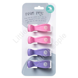 Pram pegs 4 Pack Pegs Pastel Purple/Pink Gift Idea