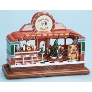 11" Animated Musical and LED Lighted Santa's Soda Fountain