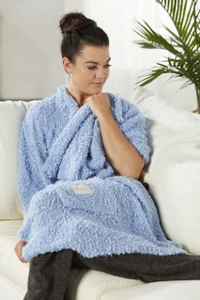Shawl New Demdaco Gift a Hug Comfort Giving Shawl With Pockets Light Blue
