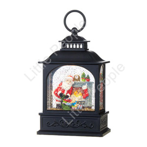 RAZ Santa by Fireplace Lighted Water Lantern Retired