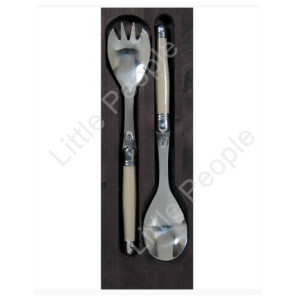 Laguiole Jean Dubost Laguiole 2pc Salad Servers St Louis Taupe