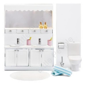 Lundby Dolls Houes Funiture Small Land Classic Bathroom Set