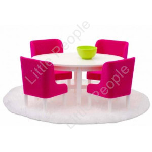 Lundby Smaland Pink Dinning Room Set