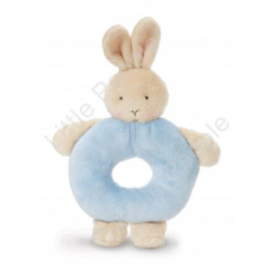 Bunnies By The Bay - Bunny Ring Rattle Blue New Baby Toy