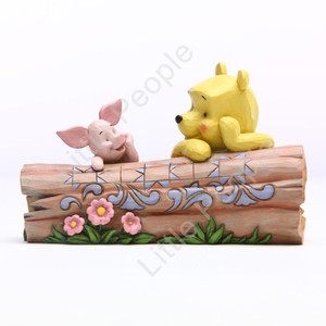 Jim Shore Disney Traditions - Pooh and Piglet on a Log Figurine 10cm/3.8"