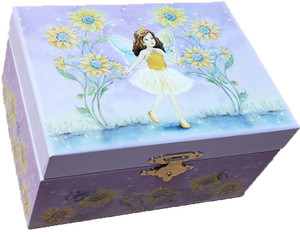 Music Jewel Box Rectangle Fairy Sunflowers Tune Swan Lake