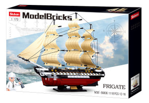 Sluban Compatible - USS CONSTITUTION IX-21 FRIGATE SCALE 1:170 1118 PCS