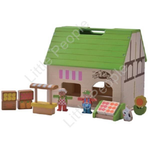 EverEarth 53pcs Organic Shop Doll House Kids Pretend Play Eco-Friendly
