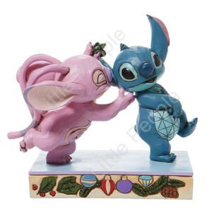 Jim Shore 15cm/6" Mistletoe Kisses Lilo & Stitch Figurine Disney Traditions