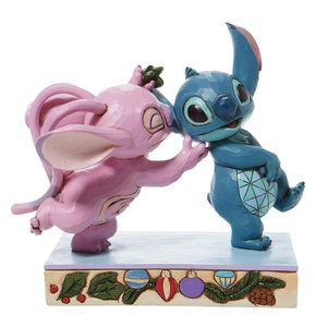 Jim Shore 15cm/6" Mistletoe Kisses Lilo & Stitch Figurine Disney Traditions