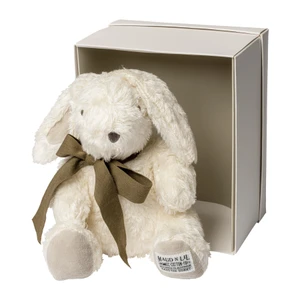 Organic Flopsy Bunny Soft Toy - Gift Boxed - White