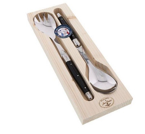 Laguiole Jean Dubost Laguiole 2pc Salad Servers Black