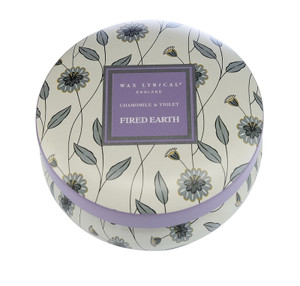 Scented Candle Tin Wax Lyrical Fired Earth Chamomile and Violet Fragranced