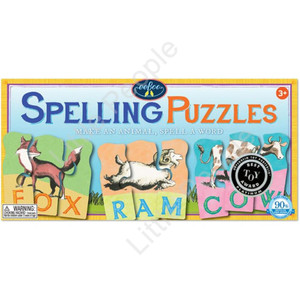 eeBoo Animal Spelling Puzzles 10 puzzles 3 pieces each