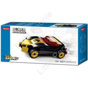 Sluban Compatible Building Blocks Power Bricks Pull Back Car -Gold Black Winner